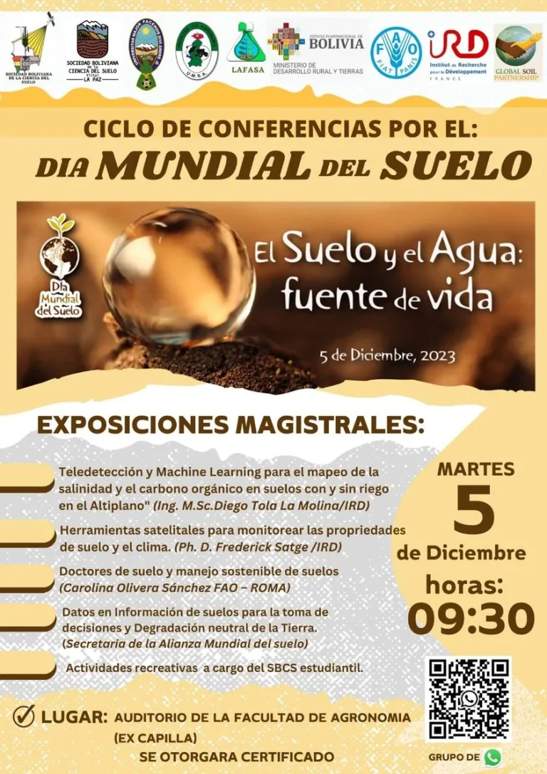 Conferencias DÍA MUNDIAL DEL SUELO, en La Paz, el 5/dic.