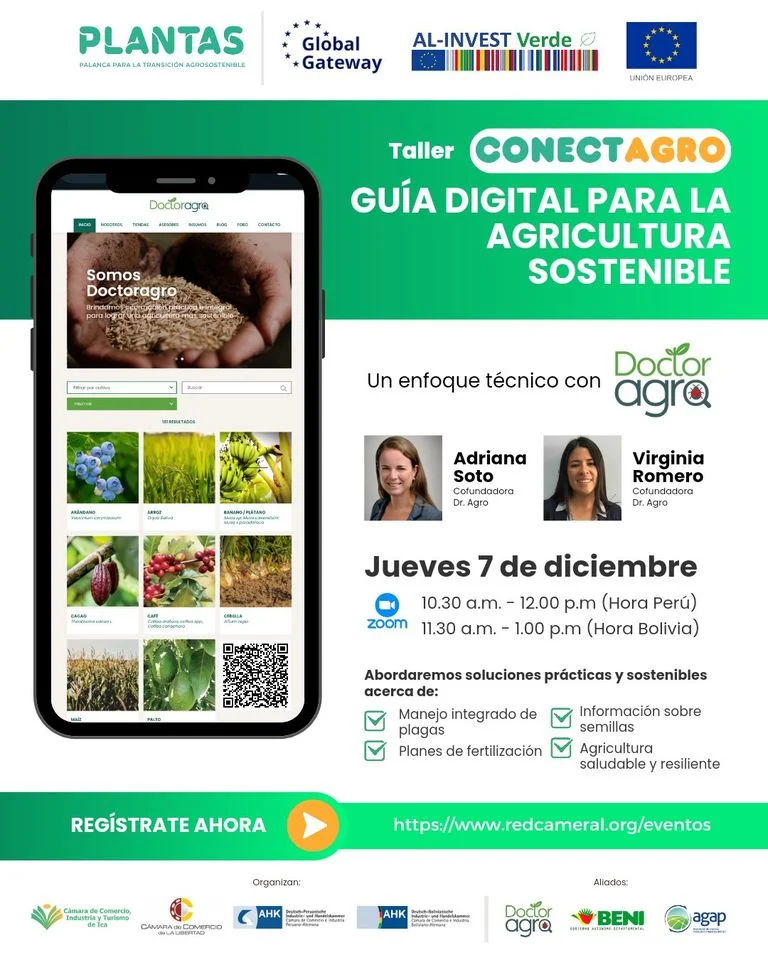 Taller GUÍA DIGITAL PARA LA AGRICULTURA SOSTENIBLE, virtual, el 7/dic.