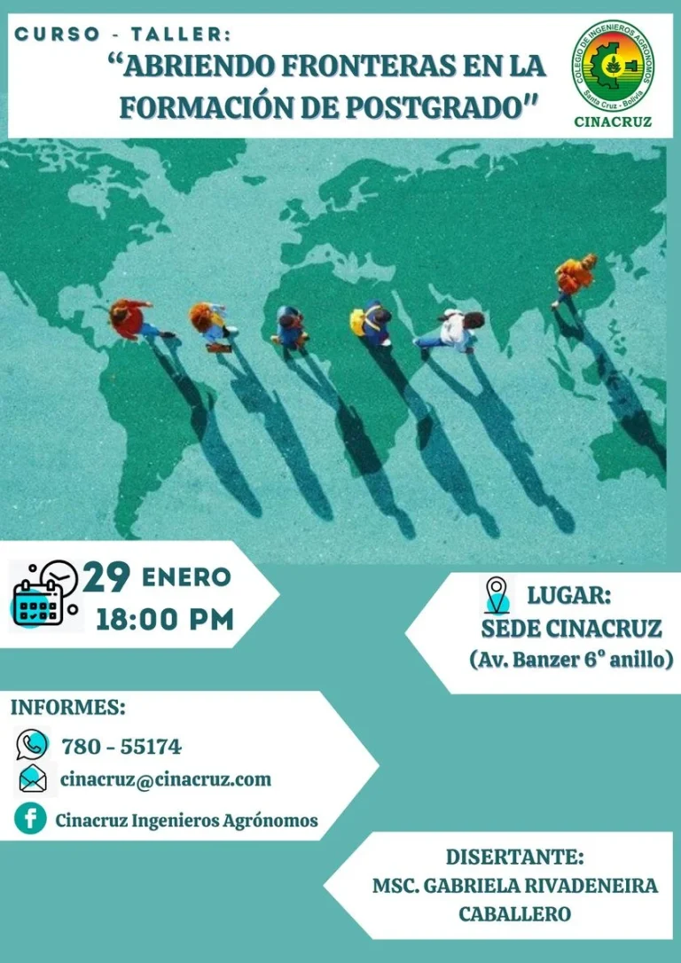 Taller ABRIENDO FRONTERAS EN LA FORMACIÓN DE POSTGRADO, en Santa Cruz, el 29-enero.