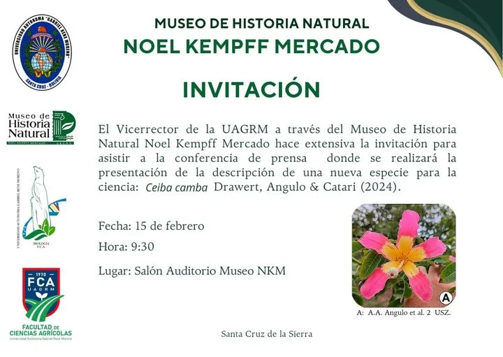 Presentación NUEVA ESPECIE PARA LA CIENCIA (Ceiba camba), en Santa Cruz, el 15-feb.