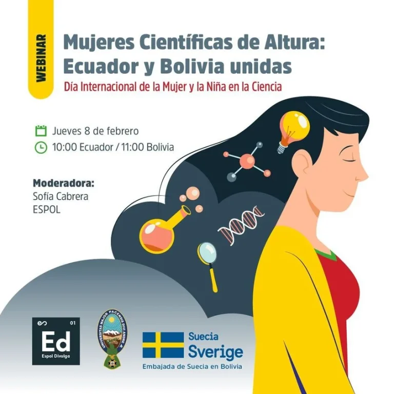 Seminario MUJERES CIENTÍFICAS DE ALTURA: ECUADOR Y BOLIVIA UNIDAS, virtual, el 8-enero
