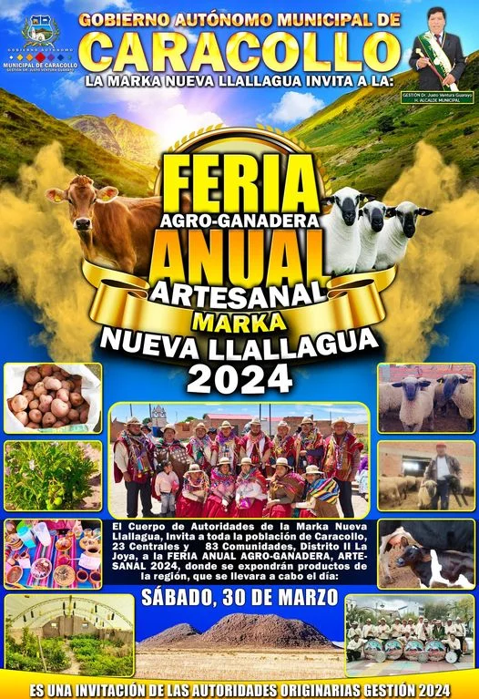 FERIA AGRÍCOLA GANADERA, en Oruro, el 30-marzo