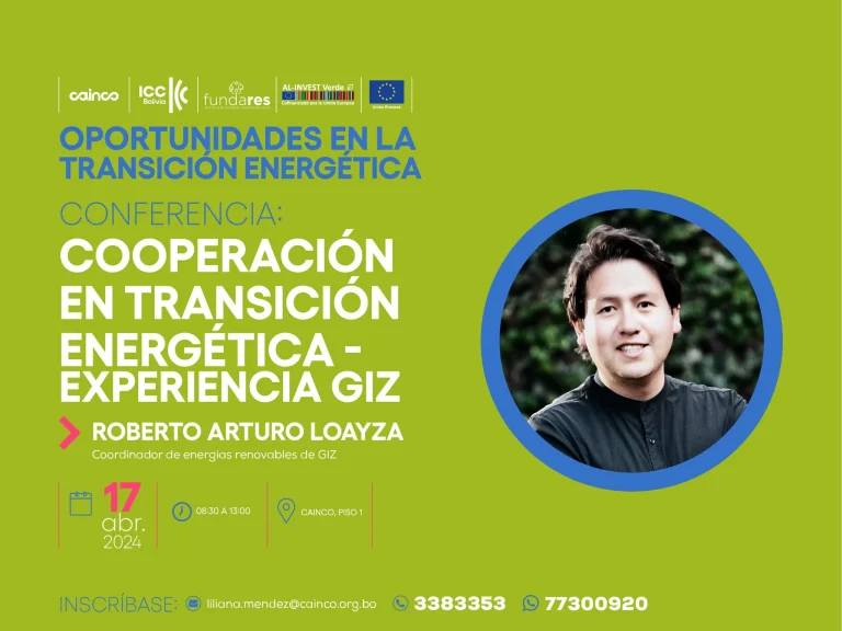 Taller COOPERACIÓN EN TRANSICIÓN ENERGÉTICA – EXPERIENCIA GIZ, en Santa Cruz, el 17-abril