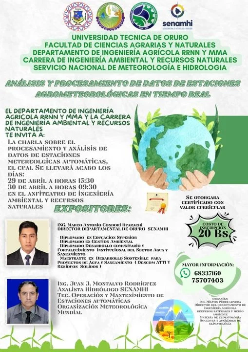 Curso ESTACIONES METEOROLÓGICAS AUTOMÁTICAS, en Oruro, el 29-abril