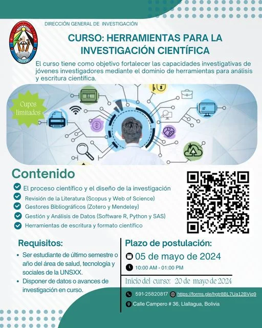Curso INTRODUCCIÓN A LA BIOINFORMÁTICA, en Potosí, postulación hasta 5-mayo