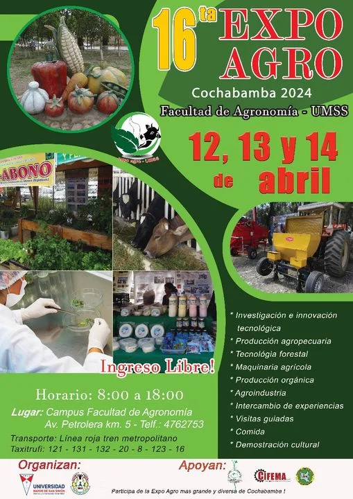 EXPOAGRO 2024, en Cochabamba, del 12 al 14-abril