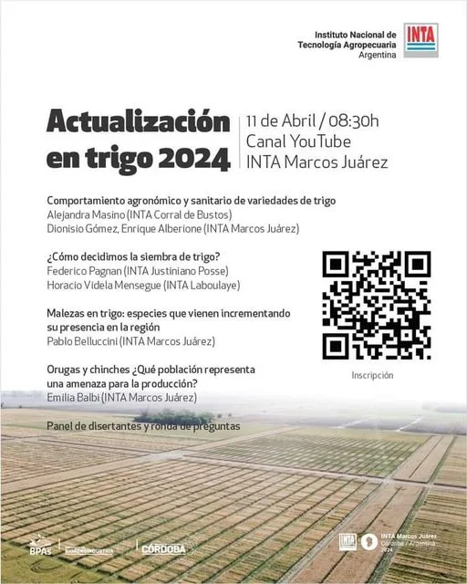 JORNADA DE ACTUALIZACIÓN DE TRIGO 2024, virtual, el 11-abril