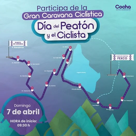DÍA DEL PEATÓN Y EL CICLISTA, en Cochabamba, el 7-abril