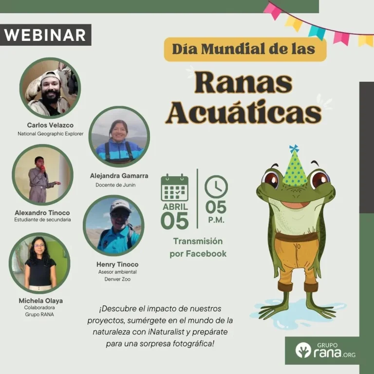 Seminario DÍA MUNDIAL DE LAS RANAS ACUÁTICAS, virtual, el 5-abril