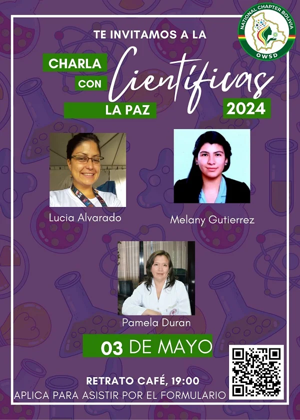 Charla con CIENTÍFICAS, virtual, el 3-mayo