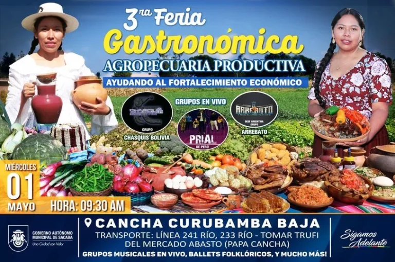 FERIA GASTRONÓMICA, AGROPECUARIA PRODUCTIVA EN CURUBAMBA, en Cochabamba, el 1-mayo