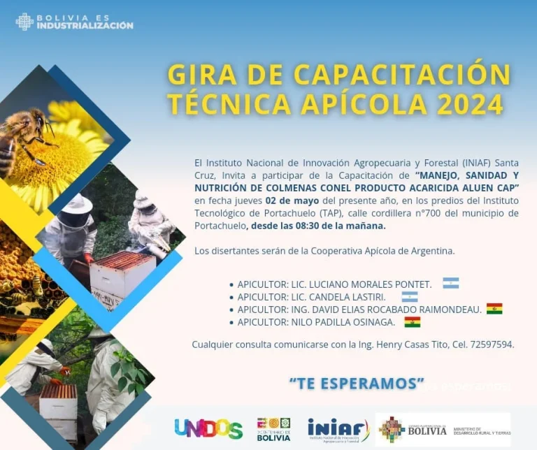 MANEJO, SANIDAD Y NUTRICIÓN DE COLMENAS, en Santa Cruz, el 2-mayo