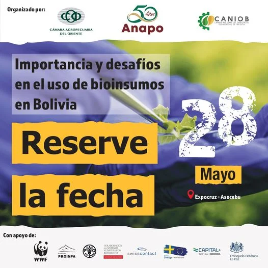 Charla IMPORTANCIA Y DESAFIOS EN EL USO DE BIOINSUMOS, en Santa Cruz, el 28-mayo