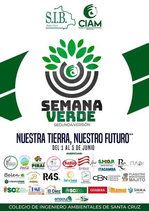 Jornadas SEMANA VERDE, en Santa Cruz, del 1 al 5-junio