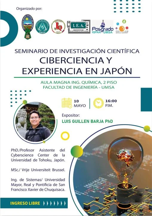 Seminario CIBERCIENCIA Y EXPERIENCIA EN JAPÓN, en La Paz, el 10-mayo