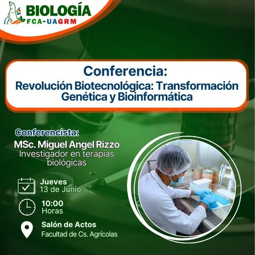 Conferencia REVOLUCIÓN BIOTECNOLOGÍA, en Santa Cruz, el 13-junio