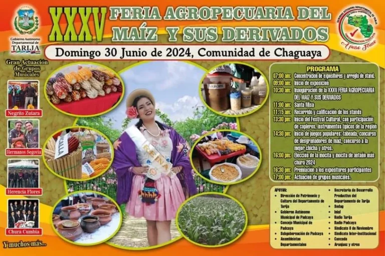 FERIA AGROPECUARIA DEL MAÍZ Y SUS DERIVADOS, en Tarija, el 30-junio