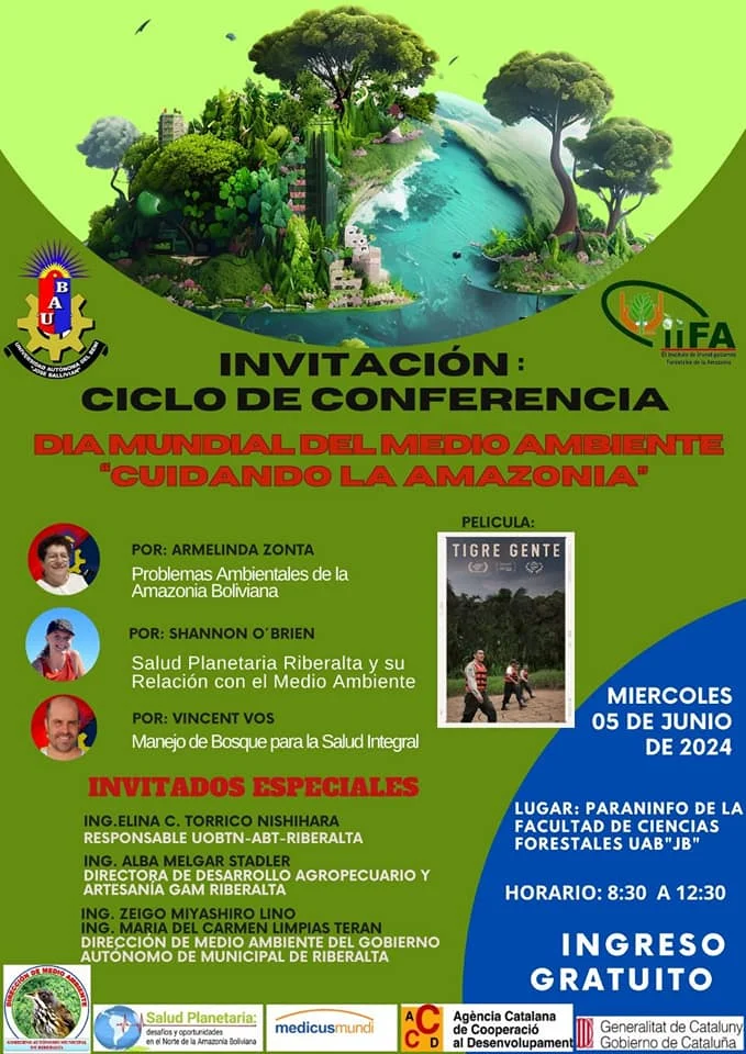 Conferencia CUIDANDO LA AMAZONÍA. en Beni, el 5.junio