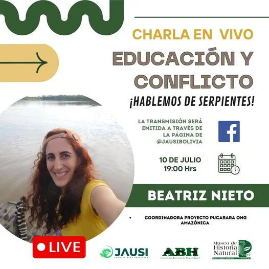 Charla HABLEMOS DE SERPIENTES, virtual, 10-julio