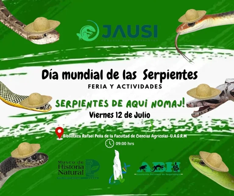Feria educativa DÍA MUNDIAL DE LAS SERPIENTES, en Santa Cruz, el 12-julio