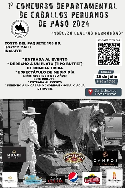 CONCURSO DEPARTAMENTAL DE CABALLOS PERUANOS DE PASO, en Tarija, el 20-julio