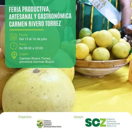 FERIA PRODUCTIVA DE CARMEN RIVERO TORREZ en Snata Cruz, del 13 al 16-julio