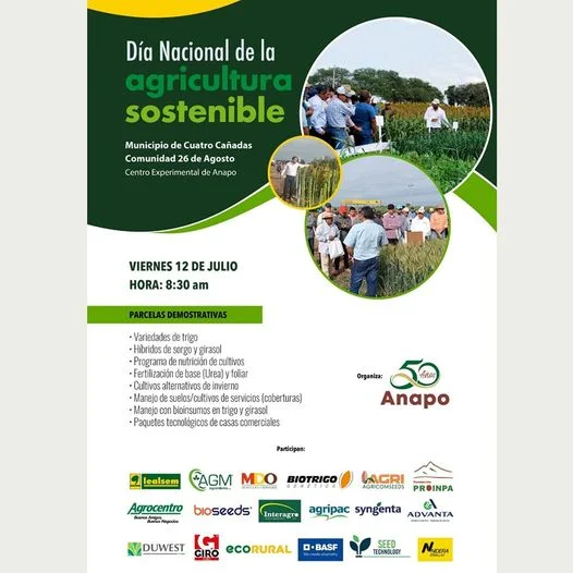 DÍA NACIONAL DE LA AGRICULTURA SOSTENIBLE, en Santa Cruz, el 12-julio