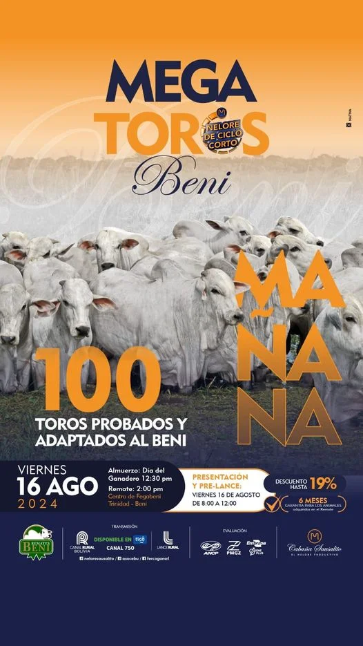 REMATE DE GANADO, en Beni, el 16-agosto