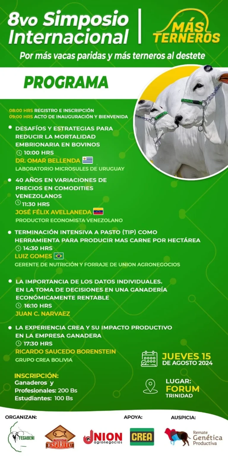 Simposio internacional MAS TERNEROS, EN Beni, el 15-agosto