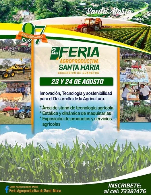 FERIA AGROPRODUCTIVA EN LA COMUNIDAD SANTA MARIA, en Santa Cruz, el 23 y 24-agosto