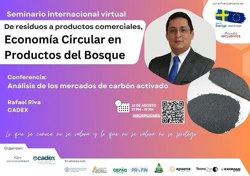 Seminarios ECONOMÍA CIRCULAR EN PRODUCTOS DEL BOSQUE, virtual, el 21-agosto