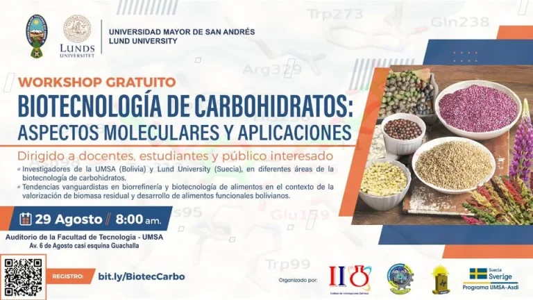 Workshop BIOTECNOLOGÍA DE CARBOHIDRATOS, en La Paz, el 29-agosto