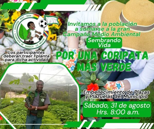 Campaña SEMBRANDO_VIDA_POR_UNA_CORIPATA_MAS_VERDE, en La Paz, el 31-agosto