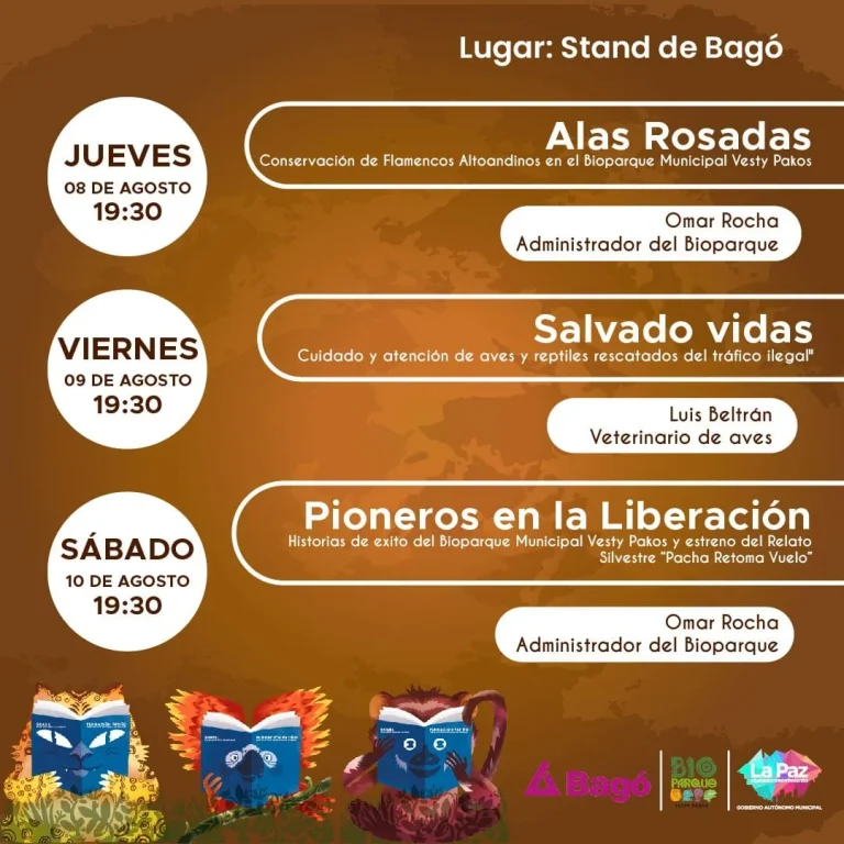 Conversación CONSERVACIÓN DE ANIMALES SILVESTRES EN EL VESTY PAKOS, en La Paz, del 6 al 10-agosto