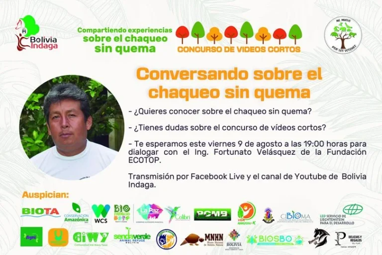 Conversatorio EL CHAQUEO SIN QUEMA, virtual, el 9-agosto