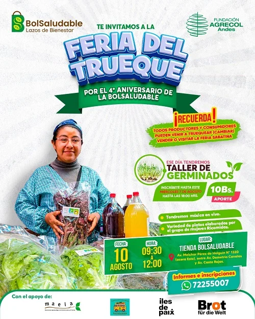 FERIA DEL TRUEQUE – BIOSALUDABLE, en Cochabamba, el 10-agosto