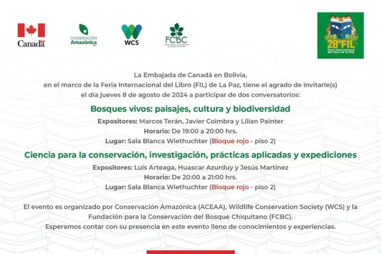Conversatorios BOSQUES VIVOS: PAISAJES, CULTURA Y BIODIVERSIDAD, en La Paz, el 8-agosto