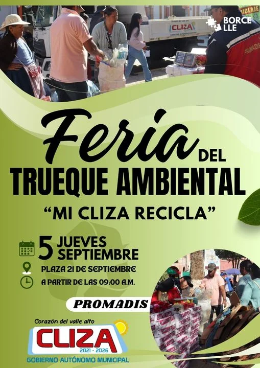 FERIA DEL TRUEQUE AMBIENTAL, en Cochabamba, el 7-sept.