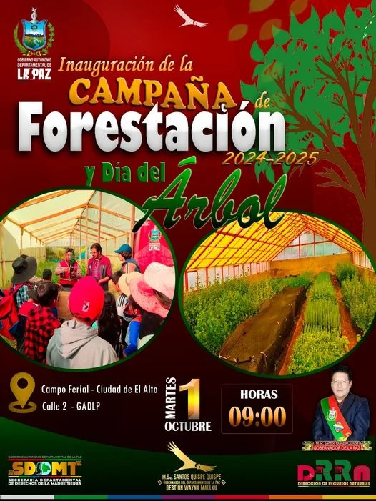 Campaña FORESTACIÓN 2024 – 2025, en La Paz, el 1-octubre