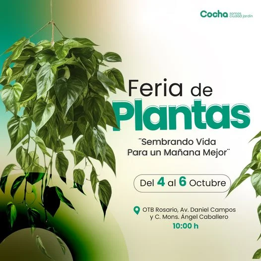 FERIA DE PLANTAS, en Cochabamba, del 4 al 6-octubre