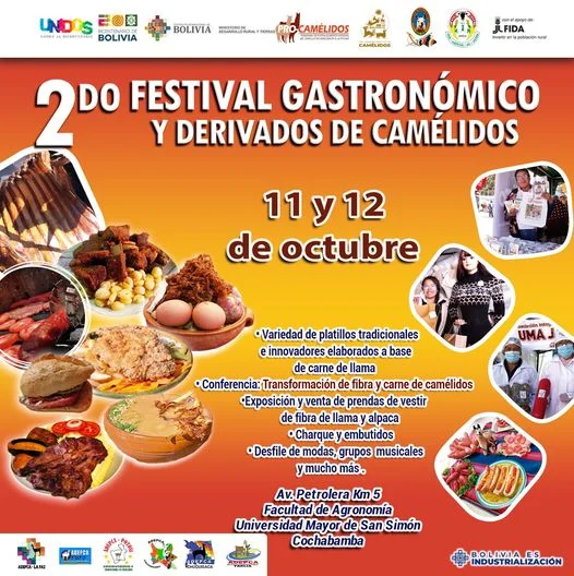 FESTIVAL GASTRONÓMICO Y DERIVADOS DE CAMÉLIDOS, en Cochabamba, el 11 y 12-octubre