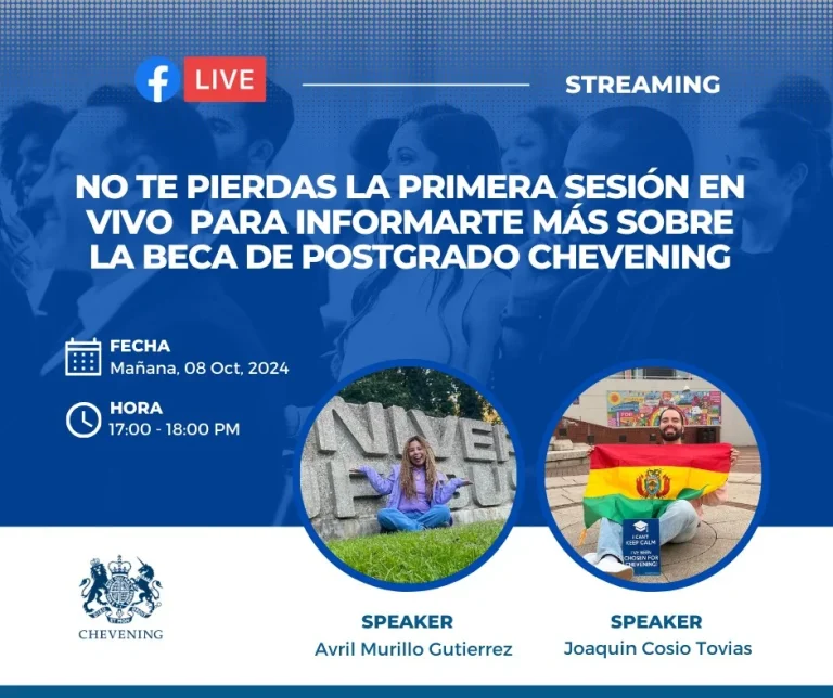 BECAS DE POSTGRADO CHEVENING virtual, el 8-octubre,