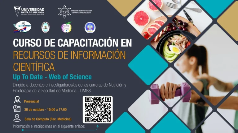Curso CAPACITACIÓN EN RECURSOS DE INFORMACIÓN CIENTÍFICA, en Cochabamba, el 30-octubre