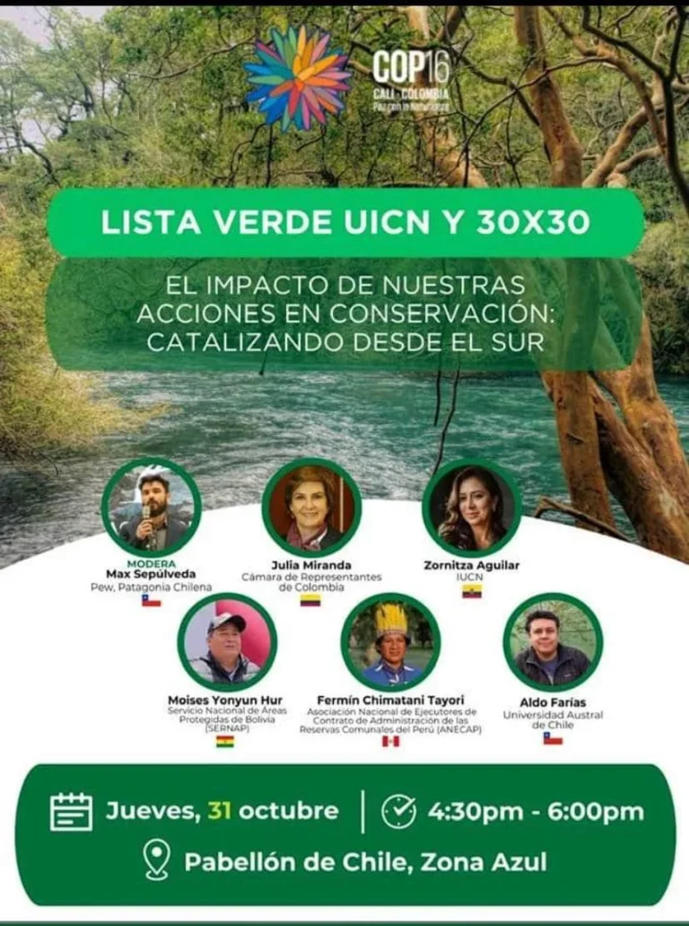 LISTA VERDE DE LA UICN – COP 16, (Colombia), el 31-octubre