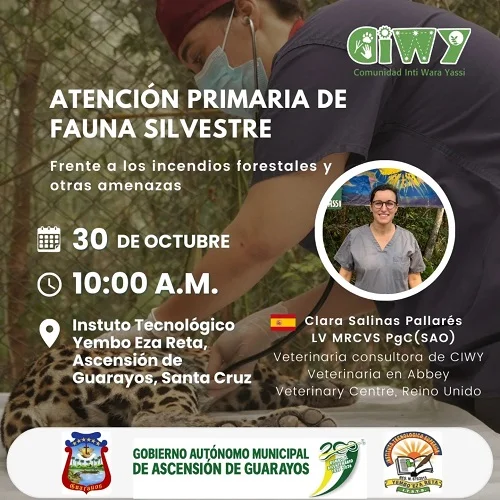 Taller ATENCIÓN PRIMARIA DE FAUNA SILVESTRE, en Santa Cruz, el 30-octubre