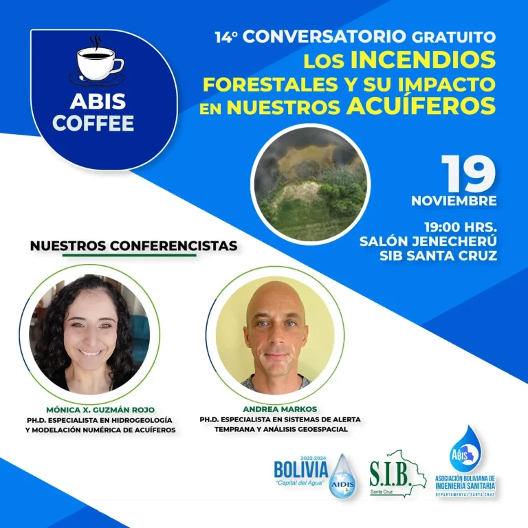 Conversatorio INCENDIOS FORESTALES Y SU IMPACTO EN NUESTROS ACUÍFEROS, en Santa Cruz, el 19-nov.