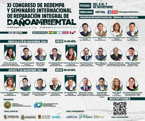 Congreso REDEMPA y Seminario REPARACIÓN INTEGRAL DE DAÑO AMBIENTAL, virtual, el 6-nov.