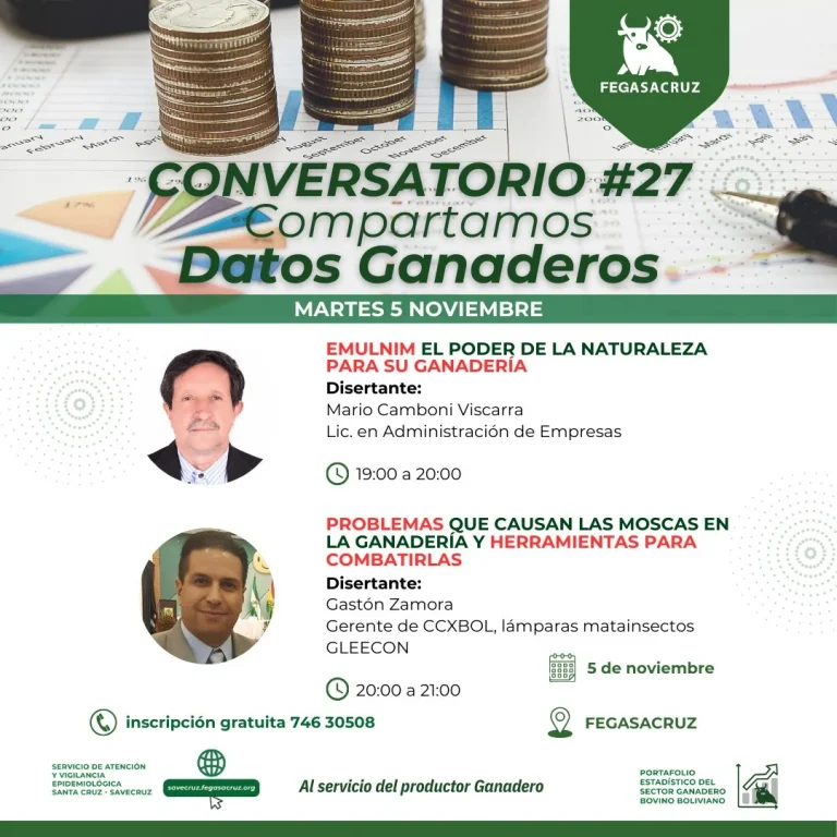 Conversatorio MOSCAS EN LA GANADERÍA, en Santa Cruz, el 5-nov.