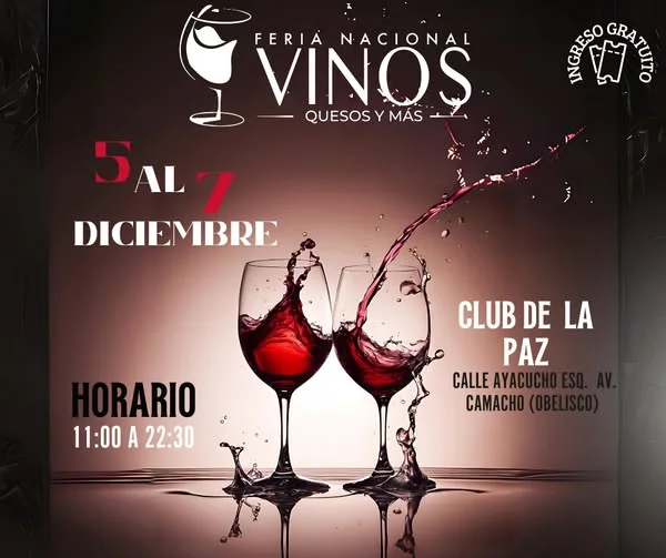 FERIA DE VINOS, Quesos y más, en La Paz, del 5 al 7-dic.