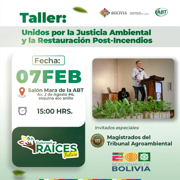 Taller UNIDOS POR LA JUSTICIA AMBIENTAL Y LA RESTAURACIÓN POSTINCENDIOS, en Santa Cruz, el 7-febrero